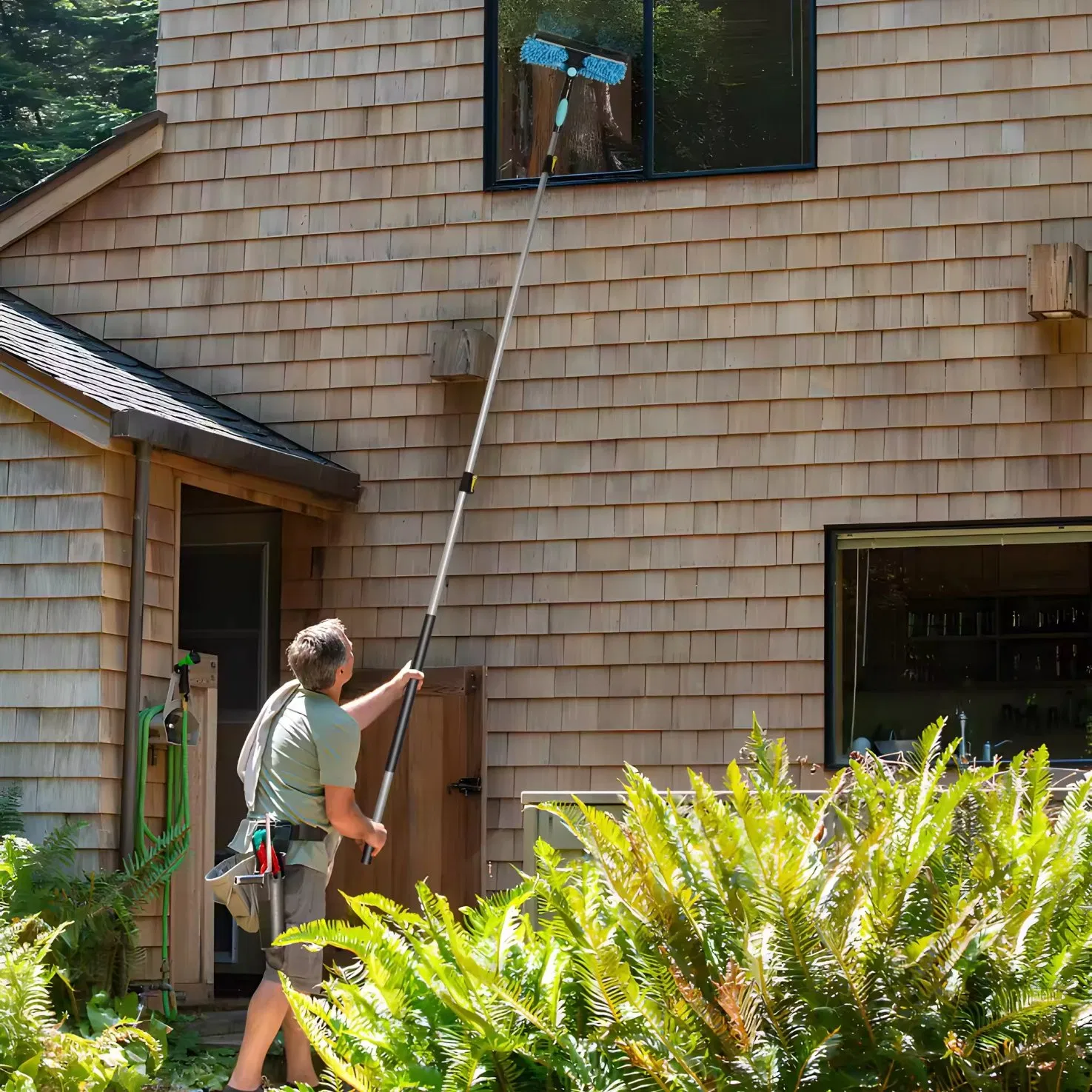 Squeegee Window Cleaner 2 in 1 Rotatable Telescopic Window Cleaning Kit