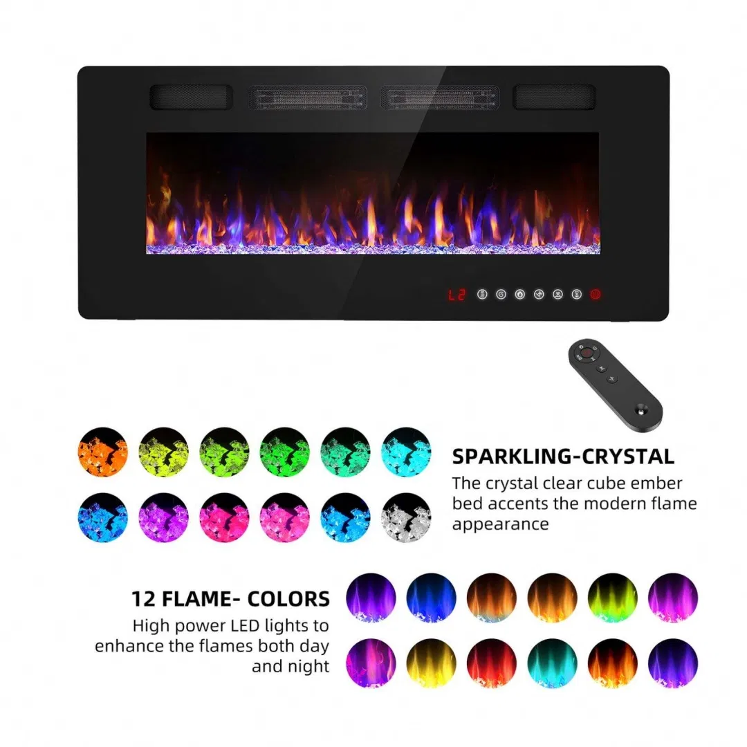 42" 50" 60" 65" 72" Modern Log Fuel Effect Decorative Electric Fireplace