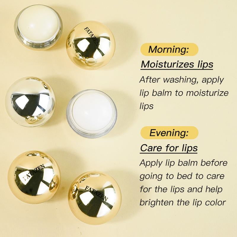 OEM Organic Vegan Chapstick Moisturizing Lip Cream Golden Silver Hydrating Lip Balm Round Ballnatural Plumping Lip Balm