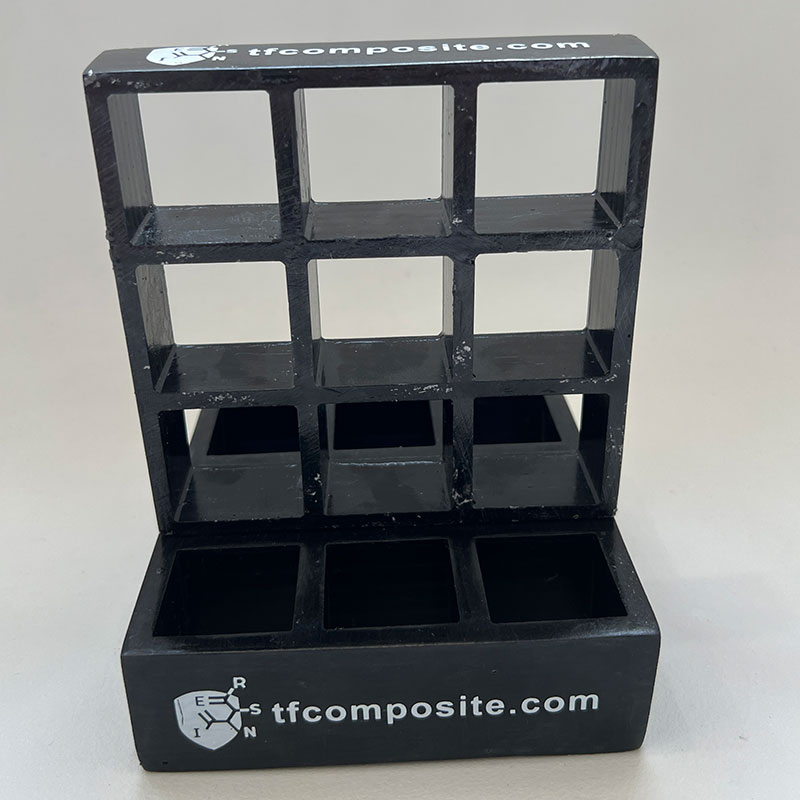 GRP Mesh Grating Black Concave Smooth Gritted Mirco Mesh Corrosion-Resistant Fiberglass Mesh Grating