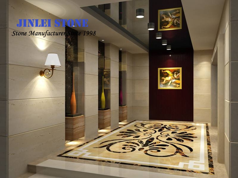 Natural Stone Marble Water Jet Medallion Inlay Mosaic Pattern