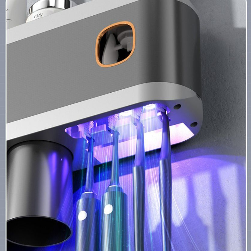 OEM UV Tooth Disinfection Intelligent Traceless Punch-Free Toothbrush Sterilizer Wall-Mounted Toothbrush Holder