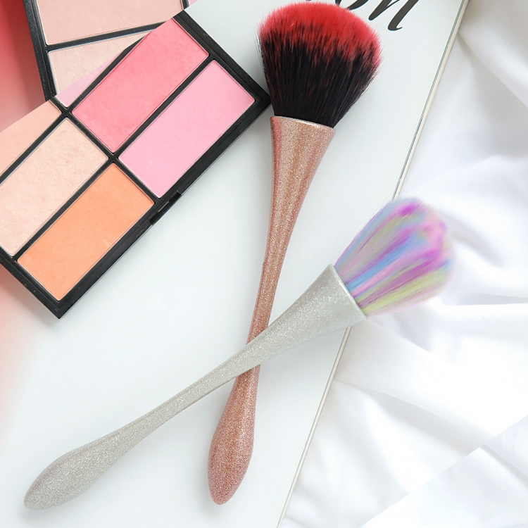 Wholesale Small Waist Professional Rainbow Handle Nail Brush High Quality Soft Nail Dust Brush Beauty Nail Cleaning Brush