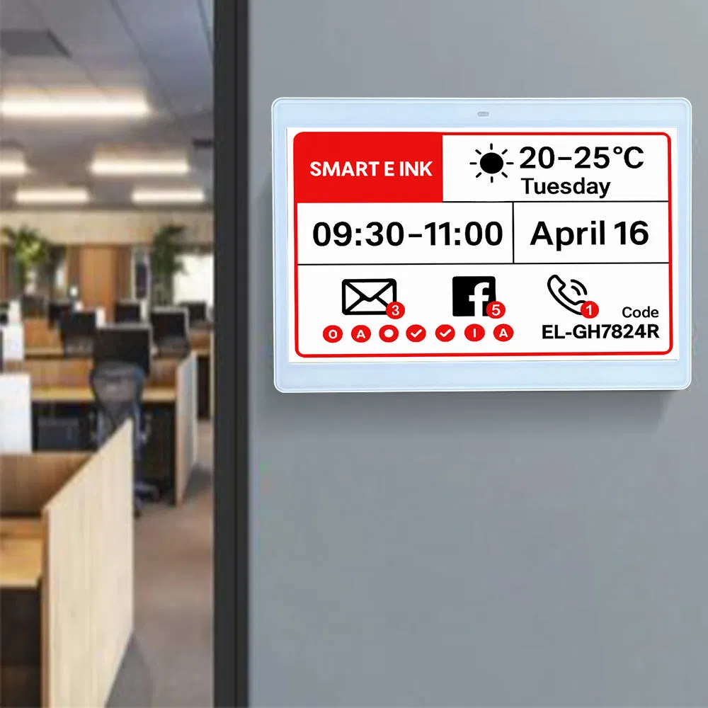 Custom 10.2 Inch E-Ink Smart Display for Door Sign & Nameplate, Hotel/Office Calendar Screen with Bluetooth/NFC Conference Room Crash Prevention System ODM