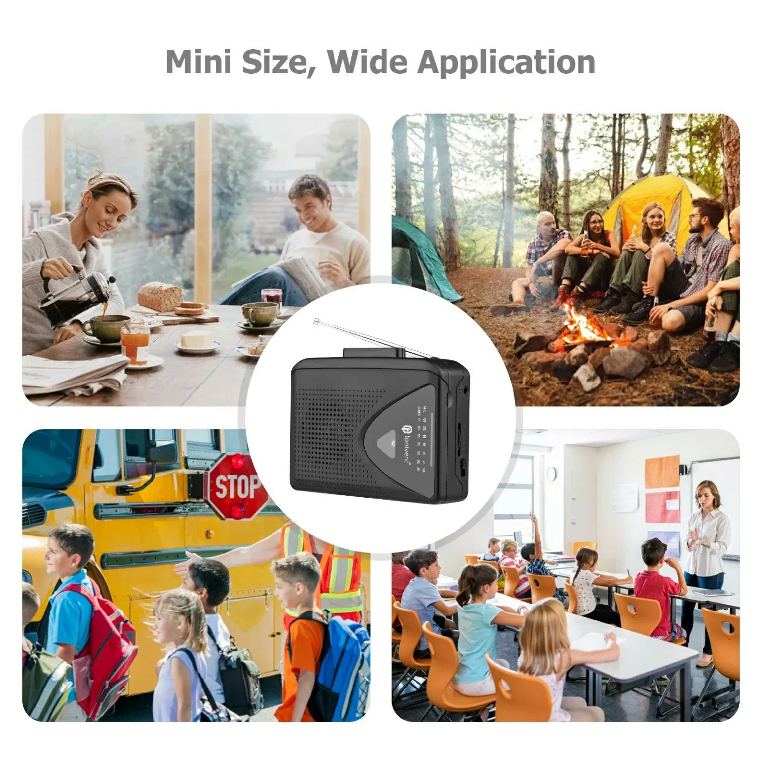 Портативный кассетный плеер Tonivent Ton009 с FM/AM радио