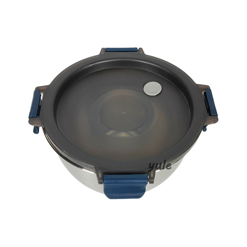 Hot Sale 201ss 304ss Material Natural Steel Color Soup Fruit Vegetable Necessary Stainless Steel Salad Bowl with Seal Lid