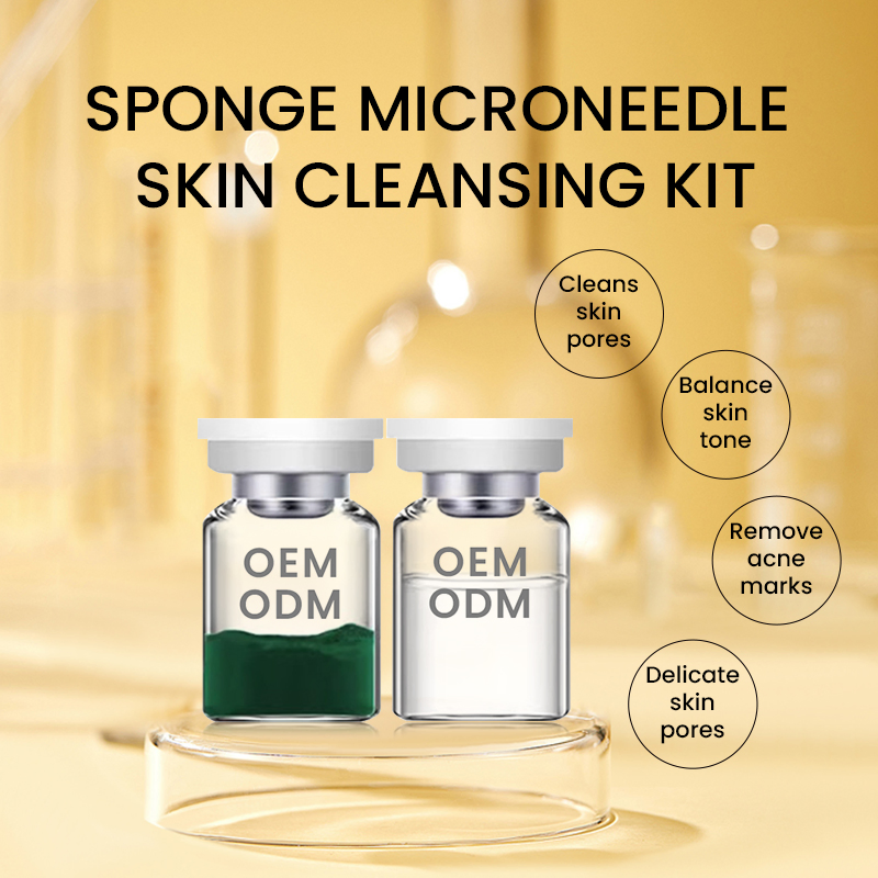 Customize Logo Sponge Microneedle Skin Cleansing Kit Pore Shrinking Skincare