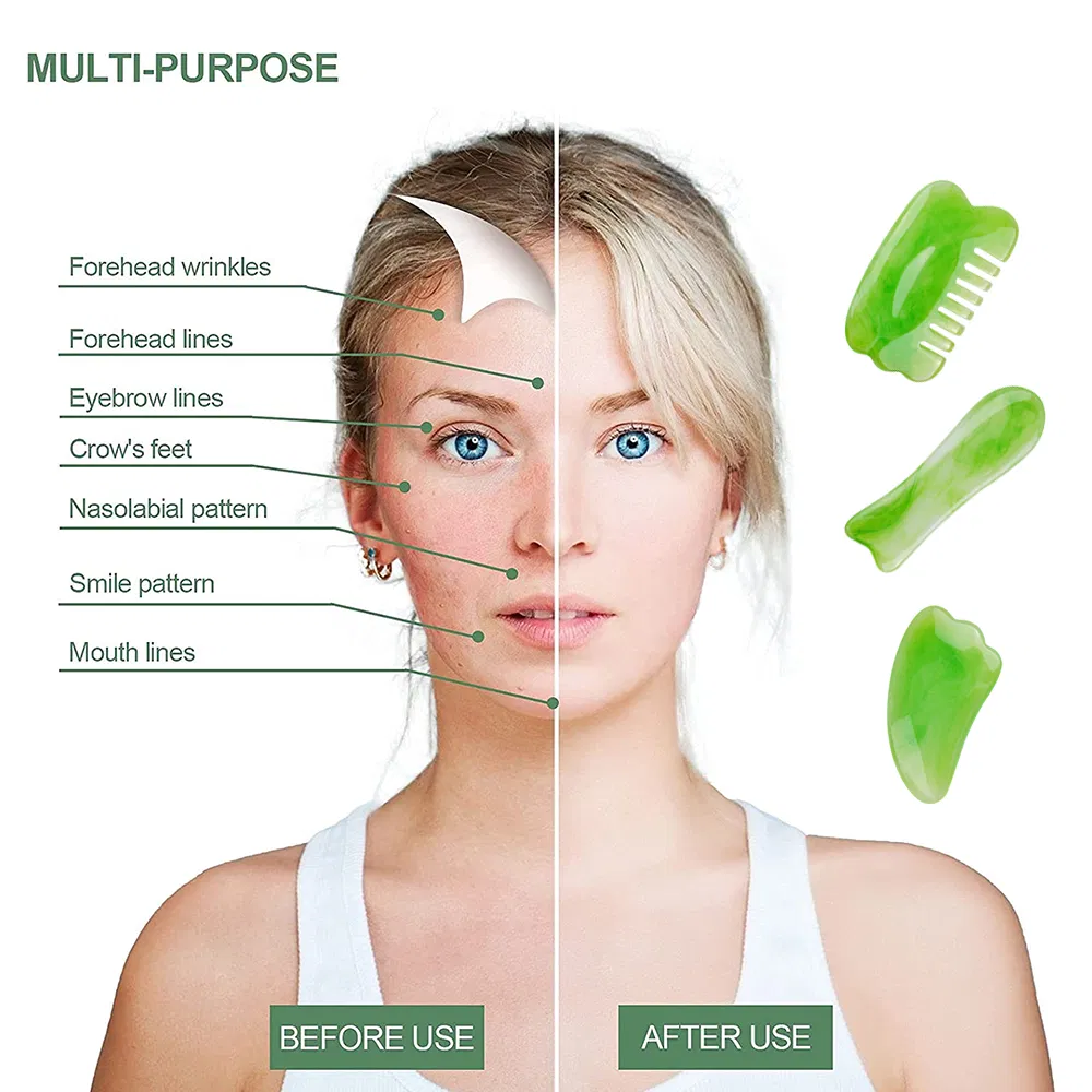 Body Scraping Plate Guasha Resin Facial Anti Aging Gua Sha Set