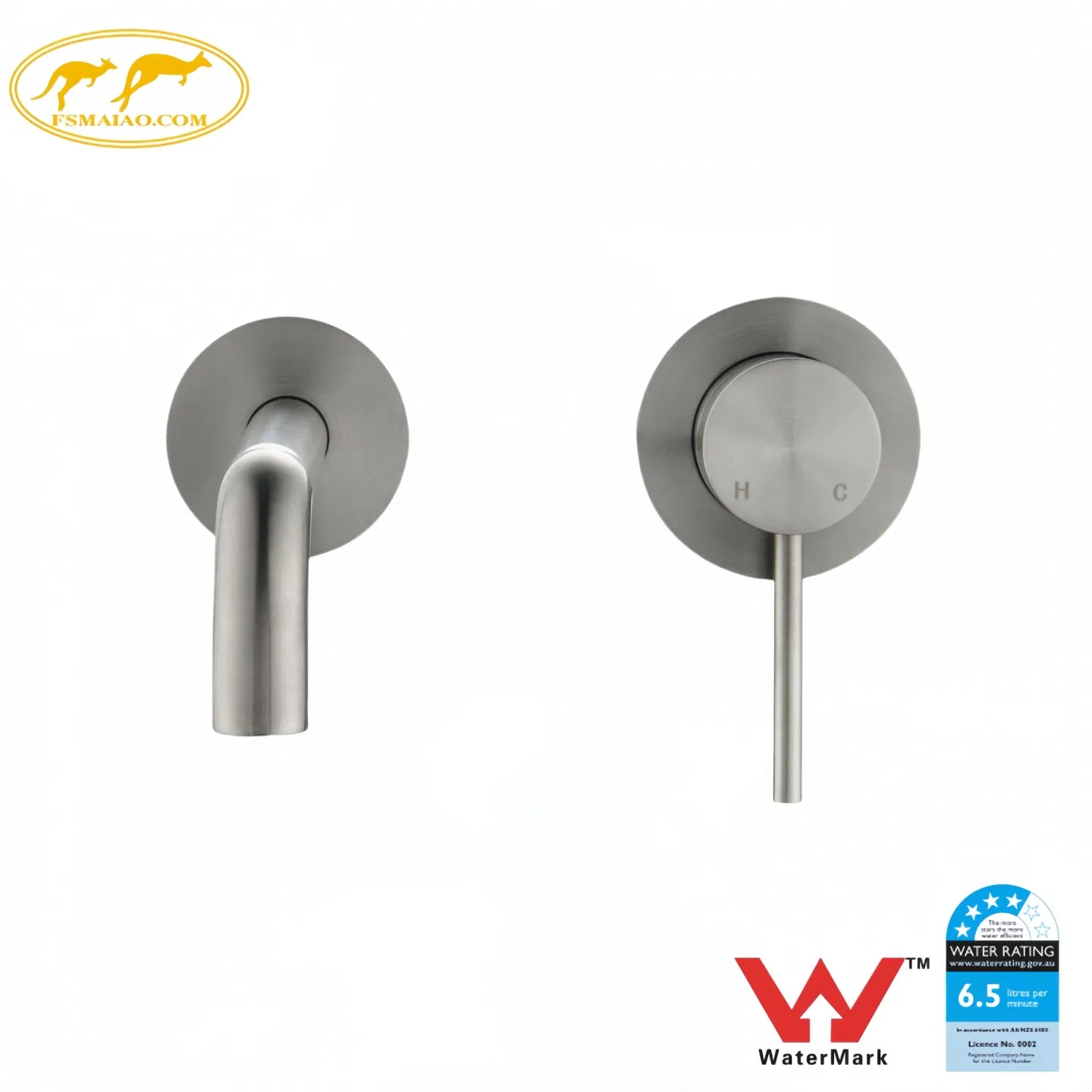 Watermark Wels Approved Single Handle Bathroom Basin Bath Wall Mixer 100211-3bn