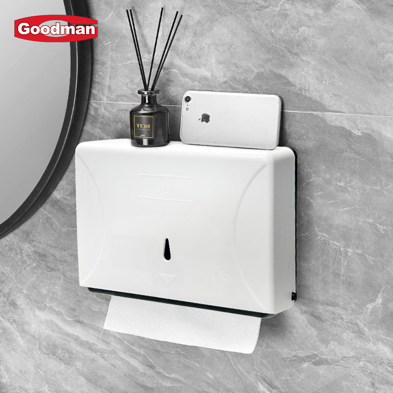 Custom Simple Black Napkin Holder Tissue Storage Box for Public Toilet Restroom Hotel Plastic Wall Mounted Tissue Boxes