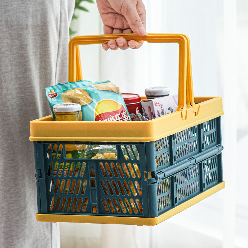 Stackable Collapsible Basket Plastic Crates Foldable Multipurpose Container Mi22966