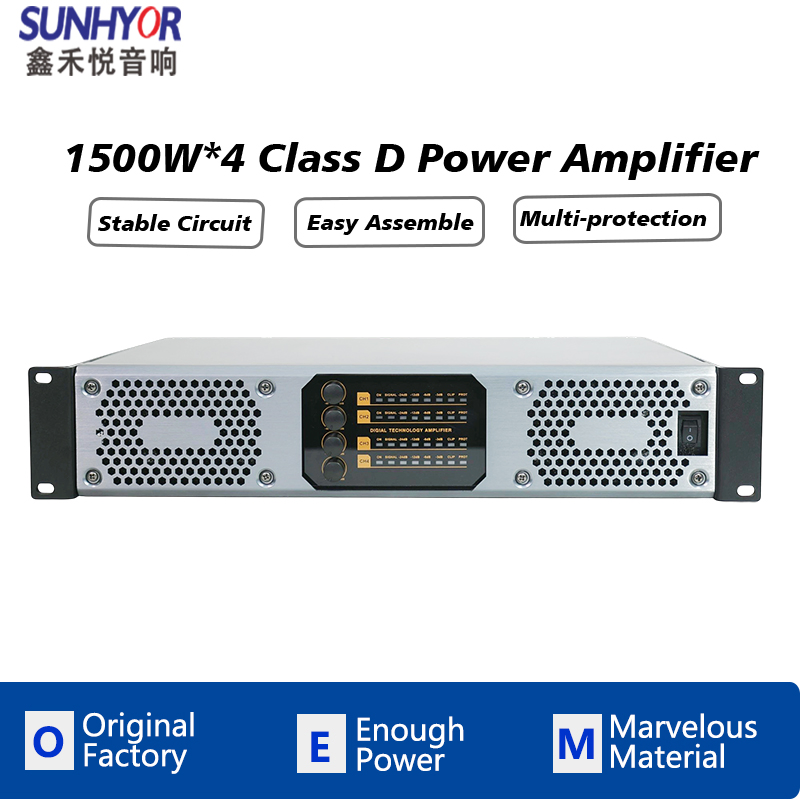 OEM Factory Price Sound Equipment Class D 1u 2u Professional Digital Stereo Switching Audio Power Amplifier for High End Audio Sound System Bar Stage Speakers