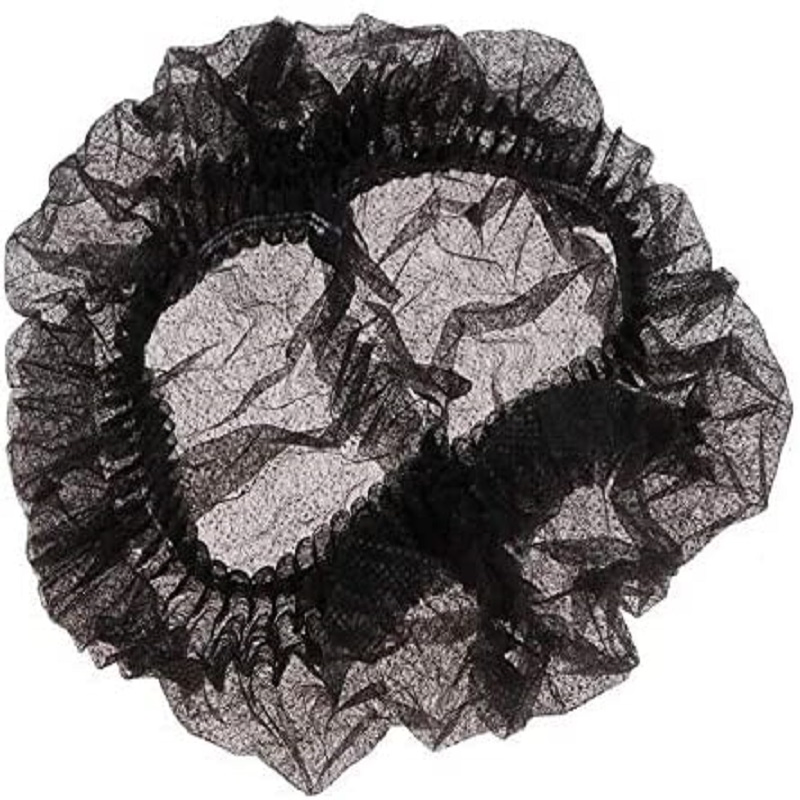 Black Disposable Medical Elastic Mesh Cap/Hairnet