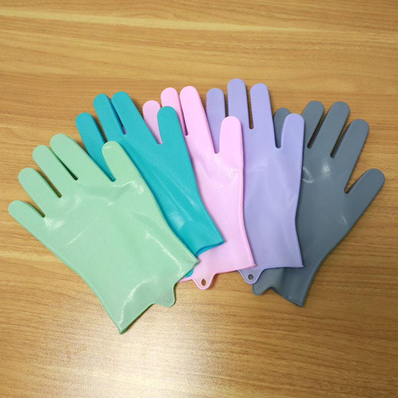 Silicone Dishwashing Gloves Household Thickened Durable Cleaning Kitchen Household Gloves