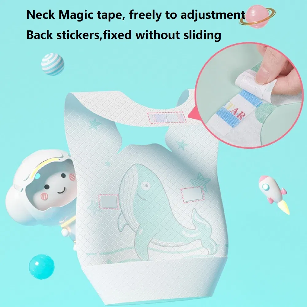 Disposable Baby Bibs Ultra Light Adjustable Fit Waterproof Feeding Bibs