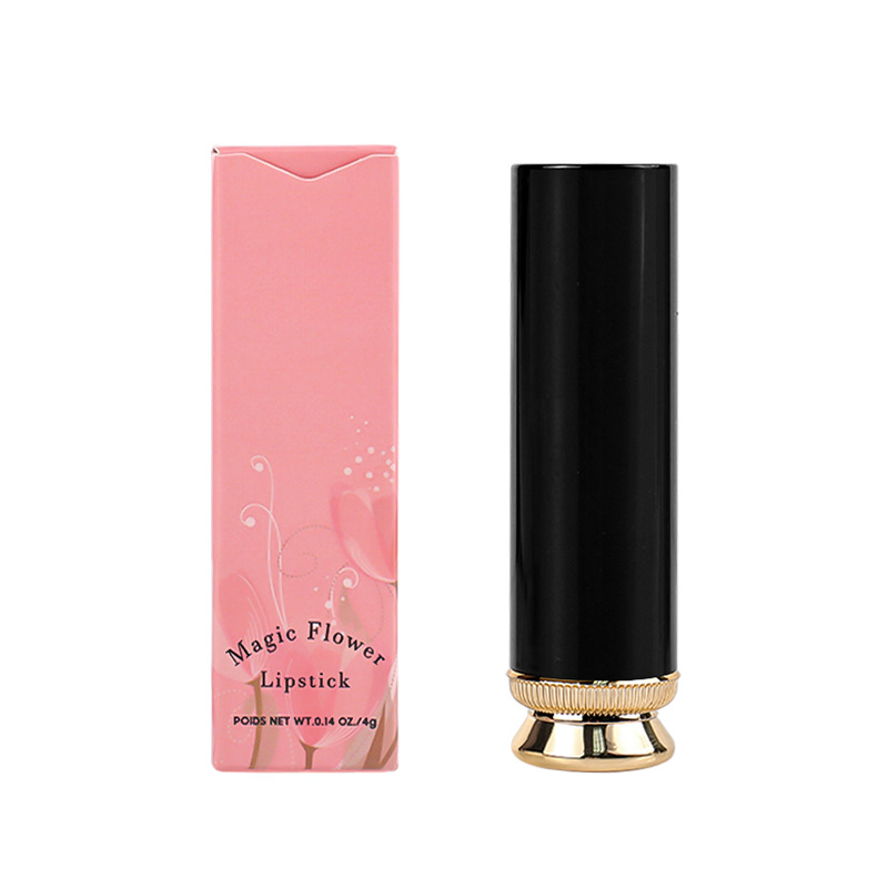 Clear 24K Gold Foil Flower Magic Lipstick Moisturizing Color Changing Jelly Lipstick