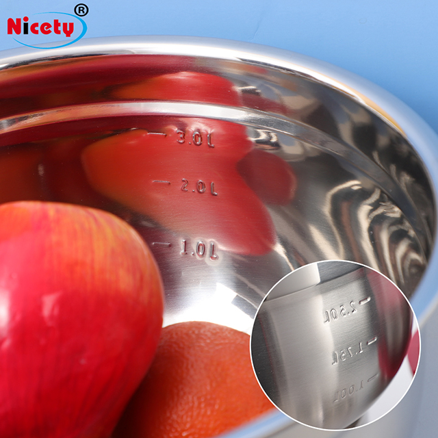 Cooking and Baking 5 Pieces Premium Mixing Nesting Bowls Stainless Steel Salad Bowl