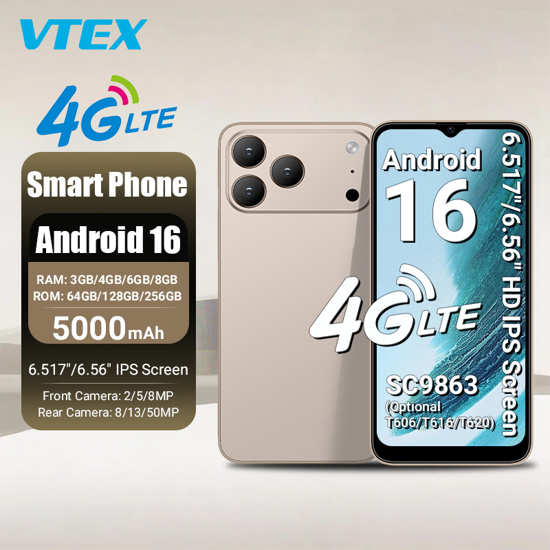 Смартфон 6.5 дюймов Android 16, 5000mAh, сканер отпечатка