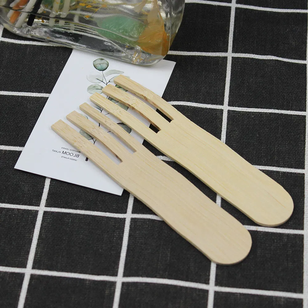 Disposable Biodegradable Natural Bamboo Tableware Party Bamboo Cake Fork for Dessert