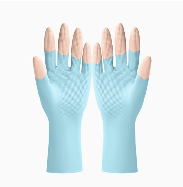 New Colorful Latex Cleaning Gloves Thin Fitted Waterproof Non-Slip Household Gloves