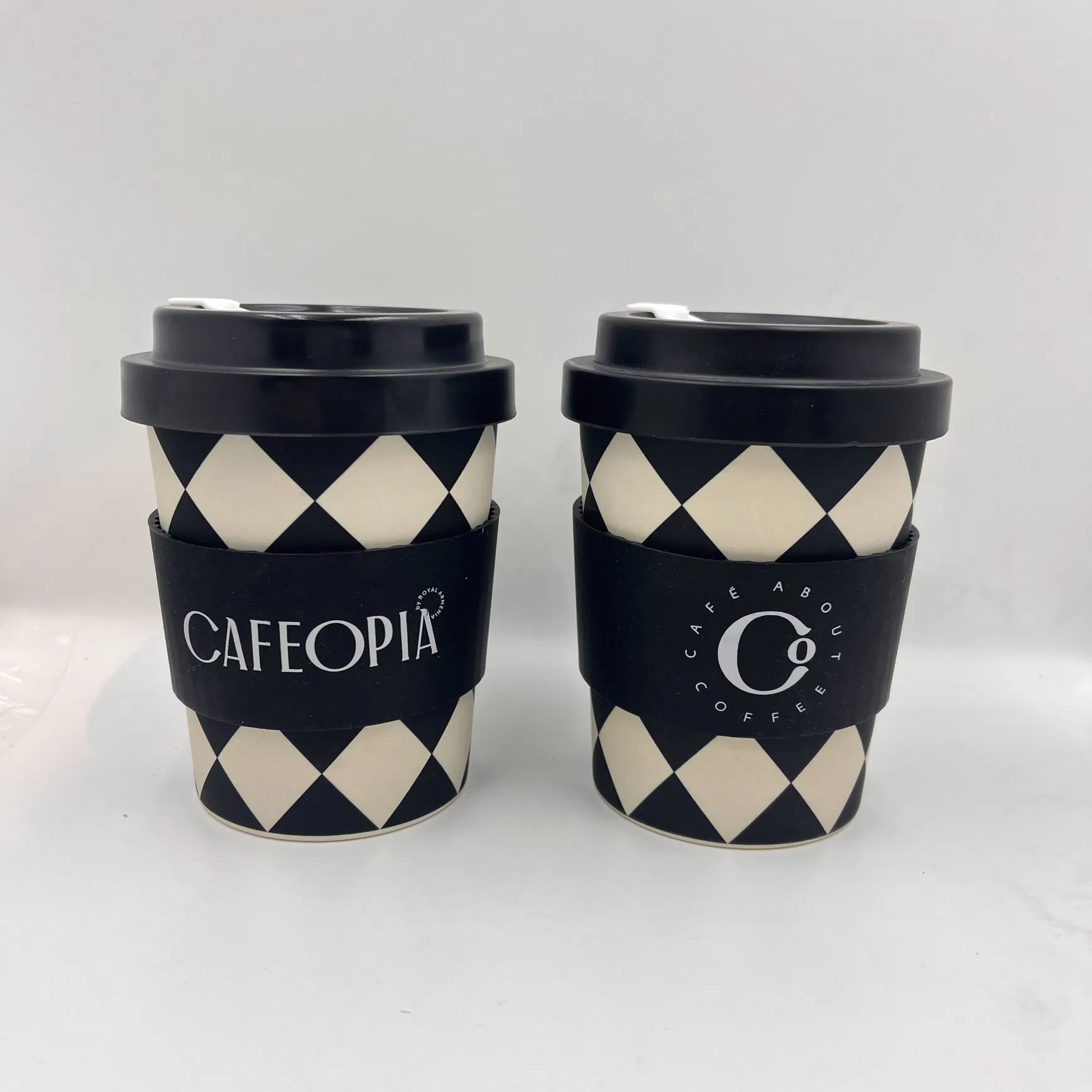 Экокружка из бамбукового волокна 12 oz с крышкой