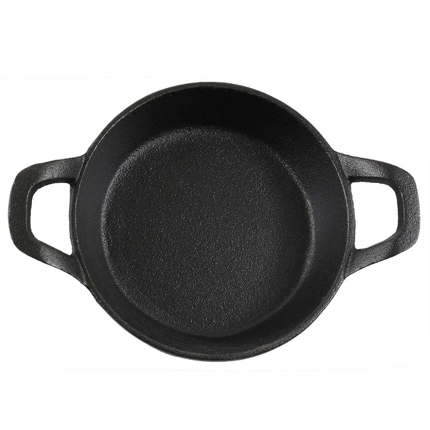 Чугунная сковорода с деревянной подставкой, предварительно прокаленная