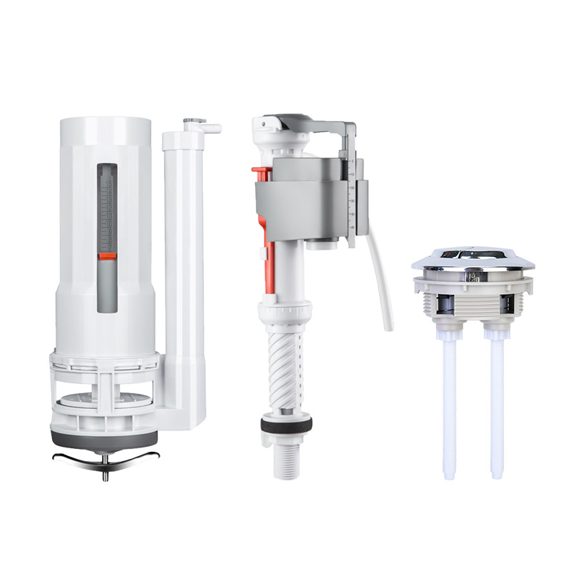 Fluor Toilet Button Drain Valve Round Toilet Tank Flush Fittings