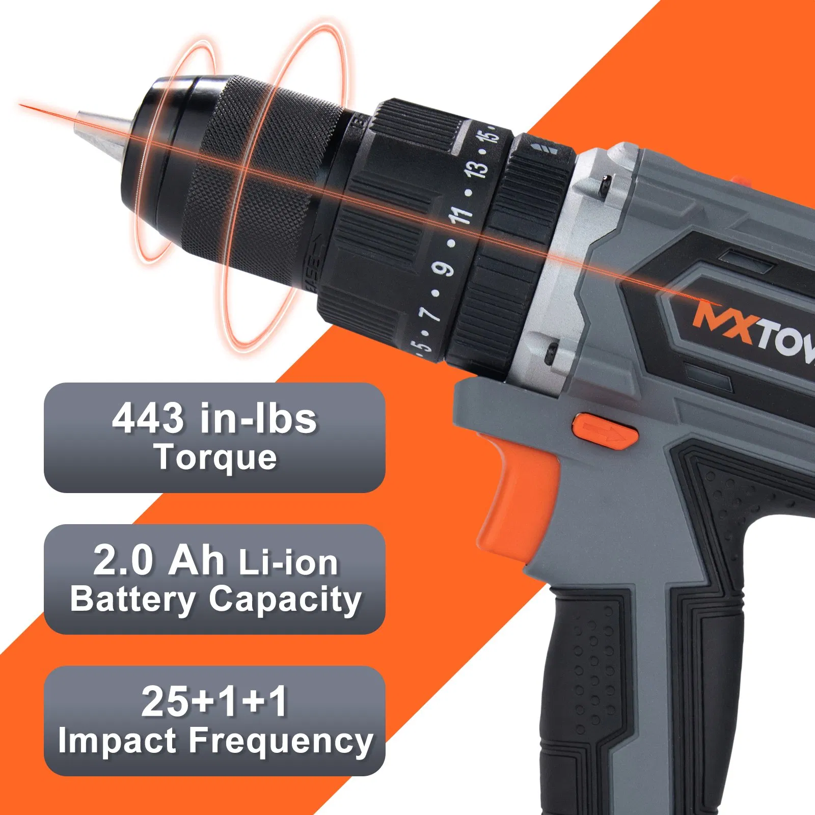 Аккумуляторная дрель-шуруповерт 20V с ударом