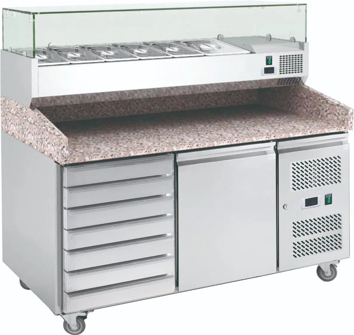 Artisan Pizza Multi-Deck Display Counter with Humidity Control