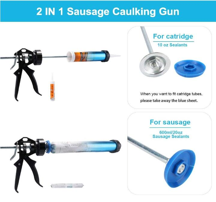 Sausage Caulking Gun 20 Oz / 10 Oz Cartridge Manual Applicator Gun