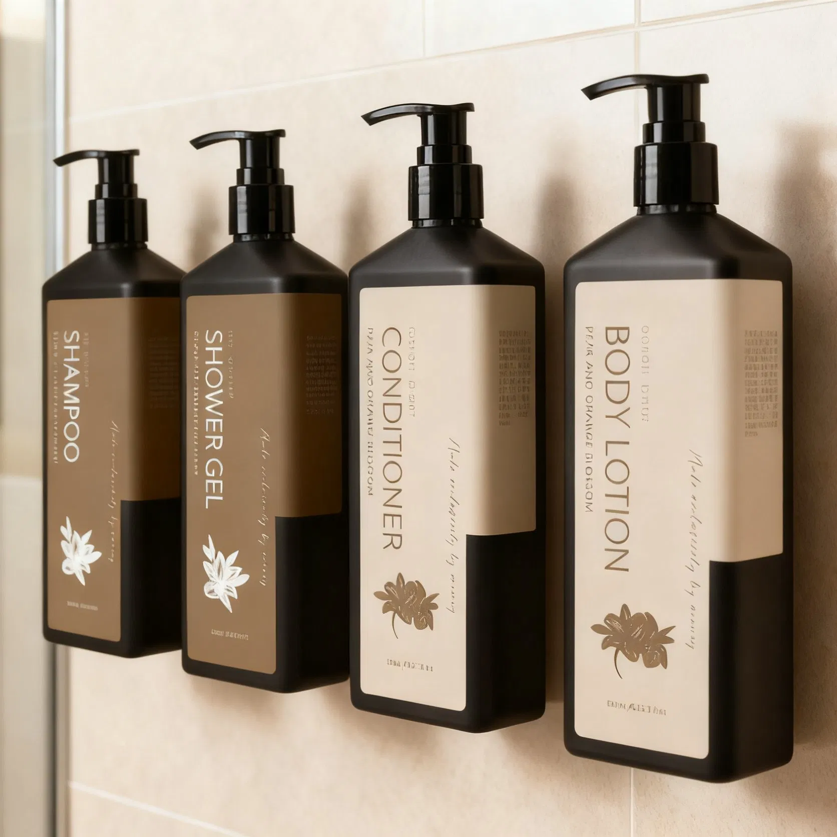 360ml Luxury Plastic Shampoo Shower Dispenser for Hotel Amenities Travel Use