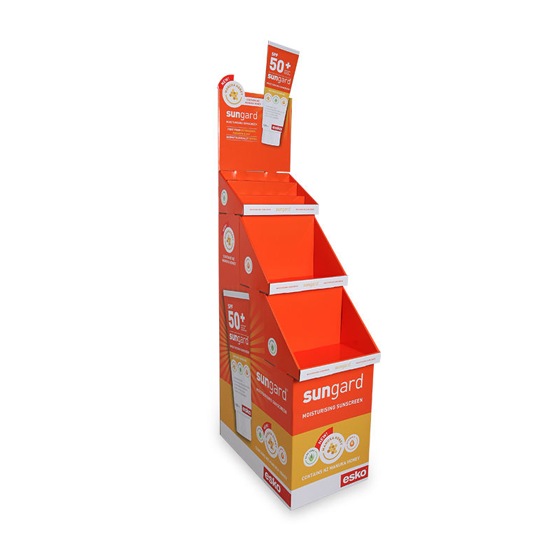 Free Design Cardboard Paper Stack Display Floor Stand Pop Cosmetic Perfume Cardboard Display Stands Lipstick Display with Logo