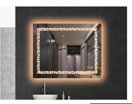 Modern LED Bathroom Mirror with Adjustable Three-Color Lighting