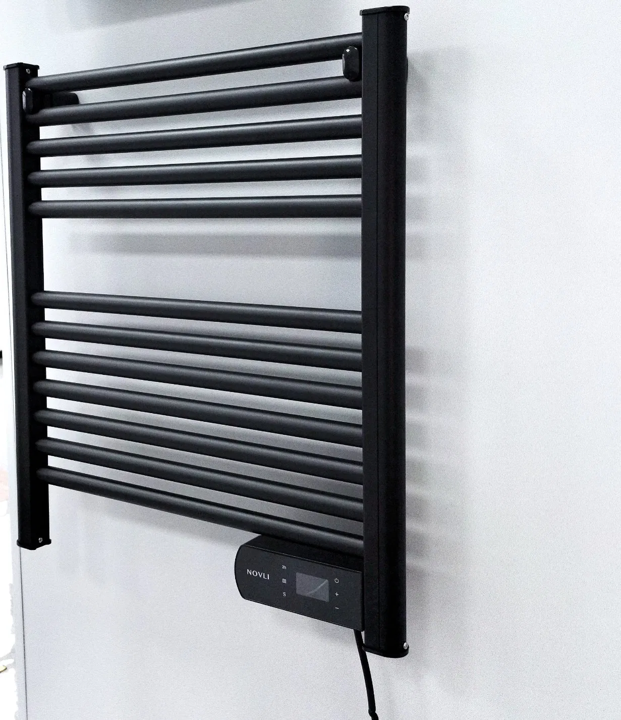 Ladder Style Electric White Straight Ladder Heated Towel Rail