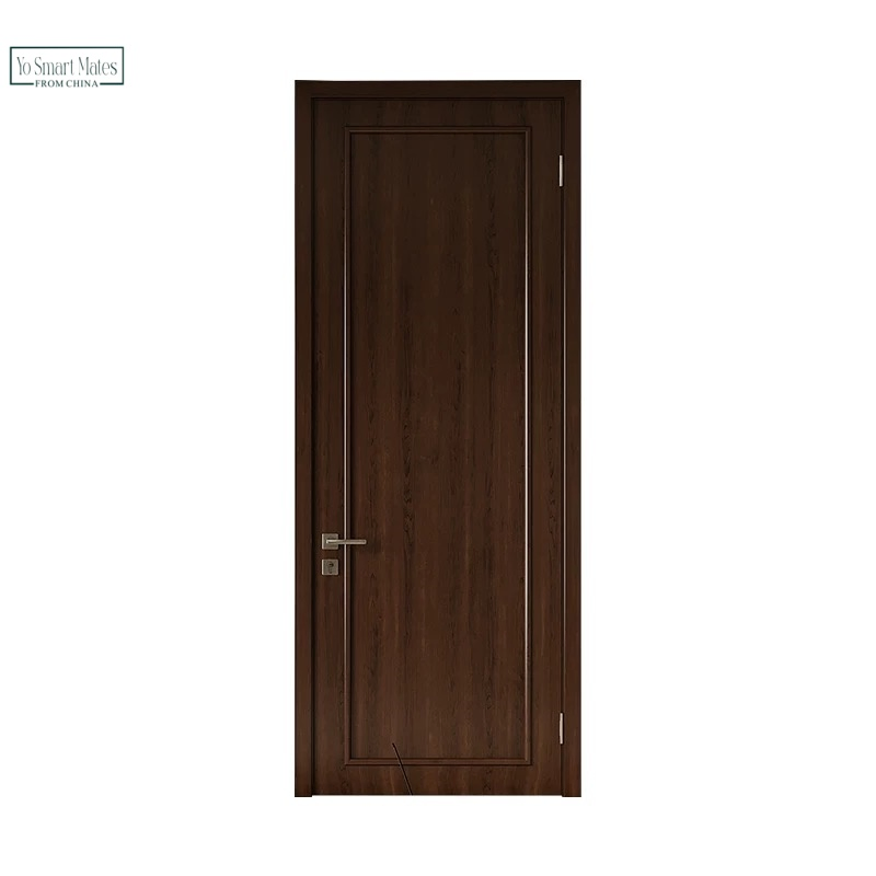 Customizable Dark Walnut Wood Grain Retro Light Luxury Moisture Resistant Interior Door Natural Texture Door Ideal for Study Room and Walk in Closet