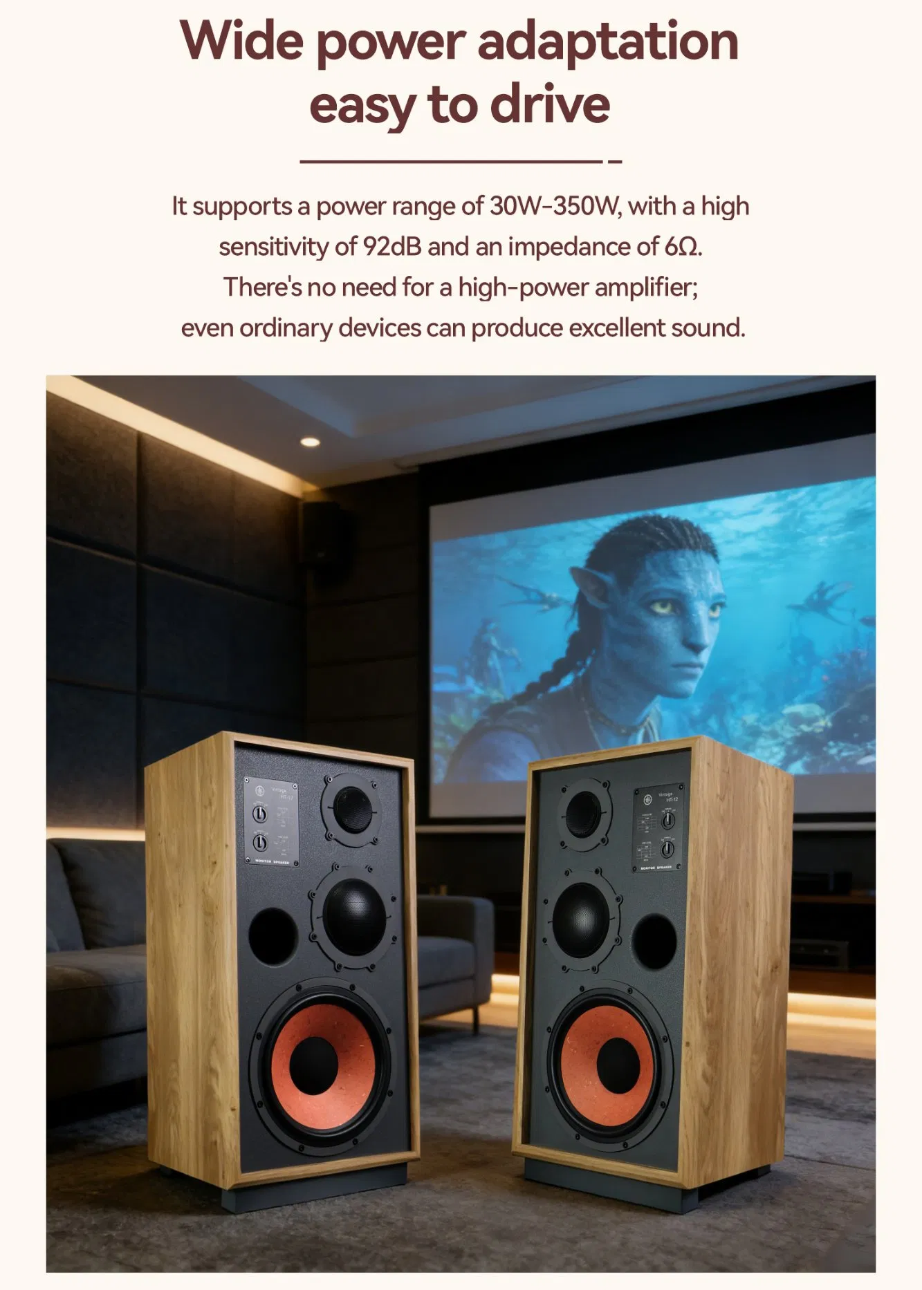 Premium Imported Goods Three-Way Crossover High Impedance High-Definition Speaker for Bars and Cafes