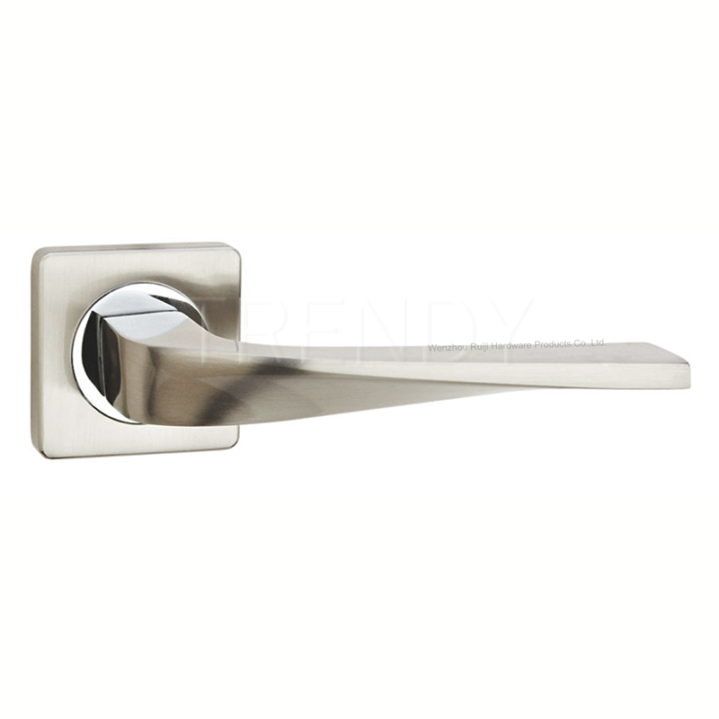 Zinc Alloy Exterior Door Hardware Front Wooden Door Lock Pull Handle on Square Rose (Z6180-ZR09)