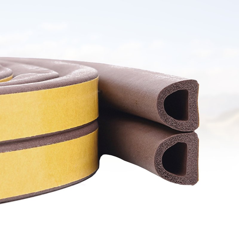 Foam Weatherstrip with Tape for Wooden Door Soundproof Sealing