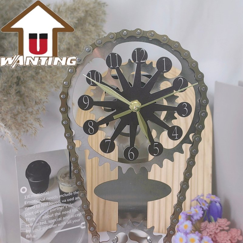 Clock Personality Creative Decoration Metal Craft Ornament Chain Gear Clock USB Interface