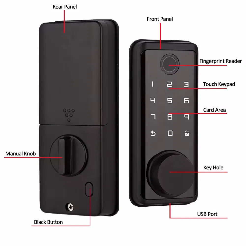 Tuya APP Fingerprint Entrance Password Bluetooth Security Automatic Smart Locks