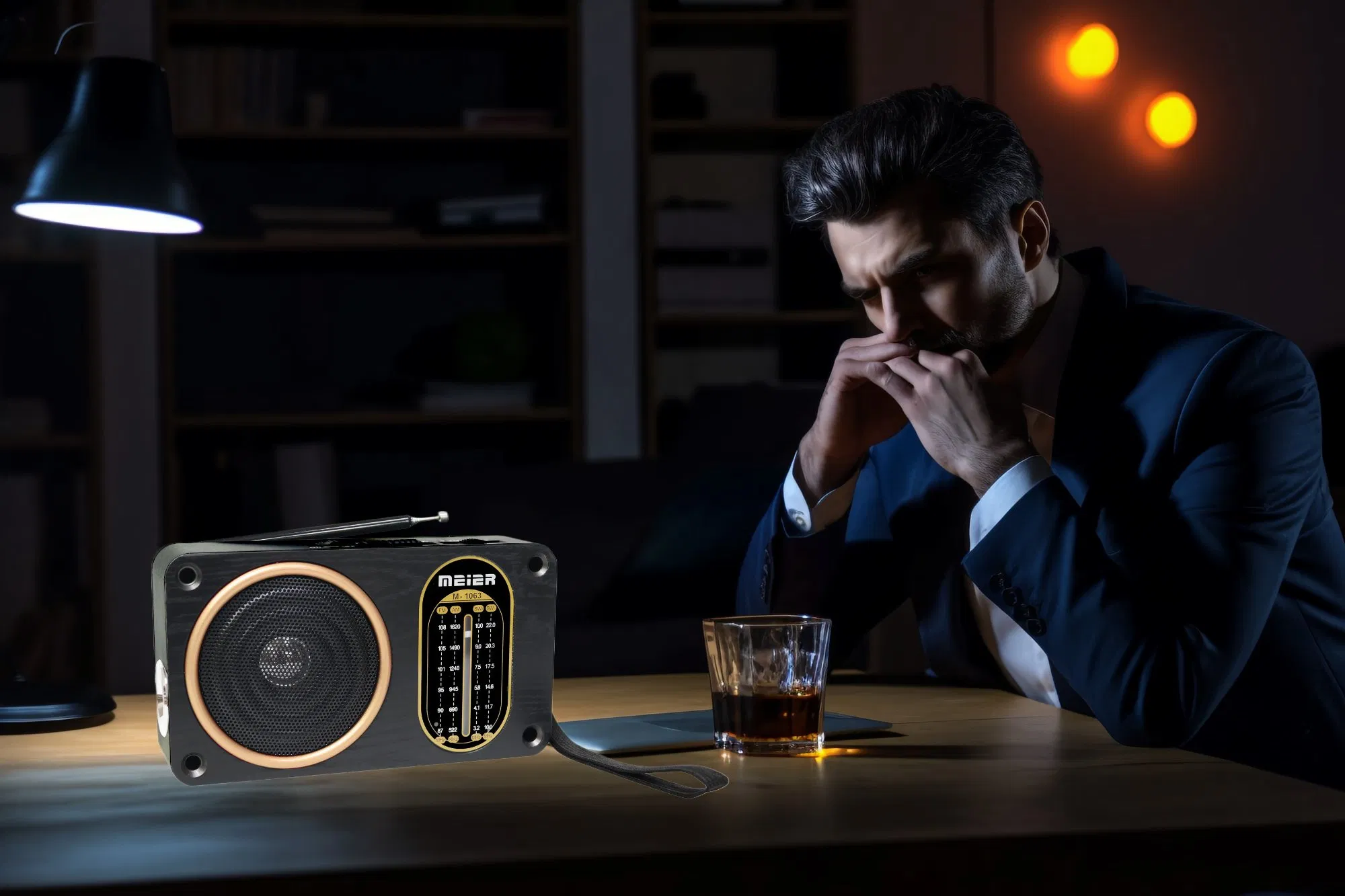 Portable 3-Band Am FM Sw Radio, LED Flashlight, Rechargeable Speakers Bluetooth Meier M-1063