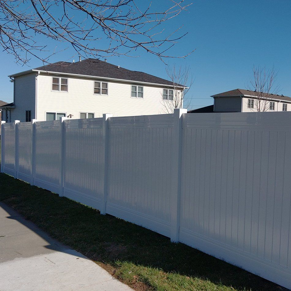 8 FT. W X 6 FT. H White Vinyl Privacy Fence Panel