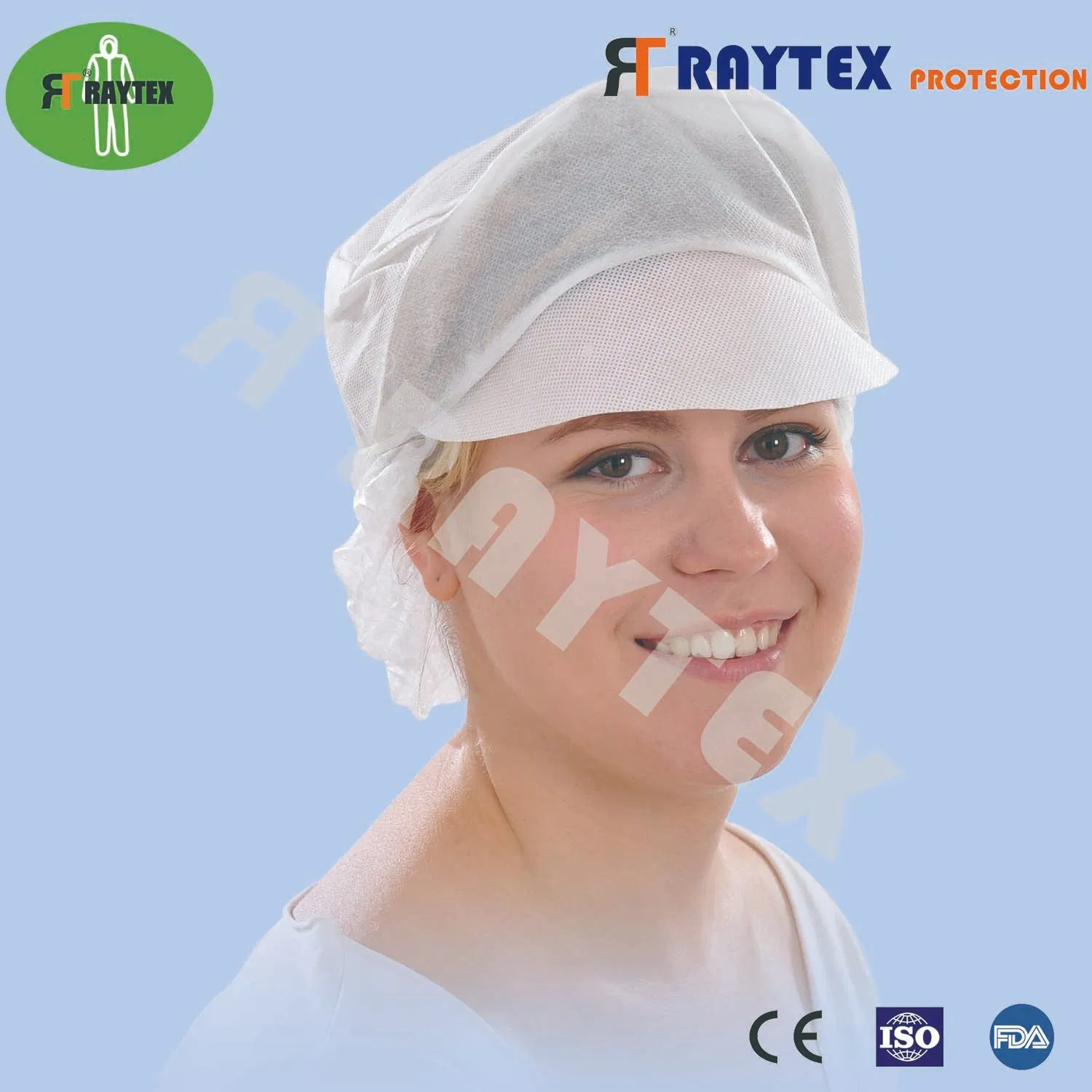 Single Use Cleanroom Food Industrial Protective Peak Snood Cap