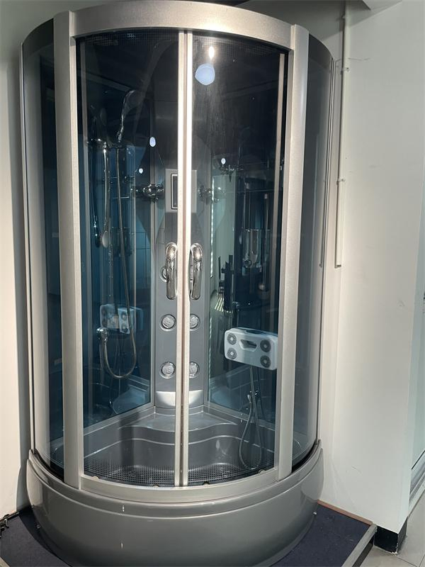 Grey Color Shower Cabin with Computer Panel and LED Lamp