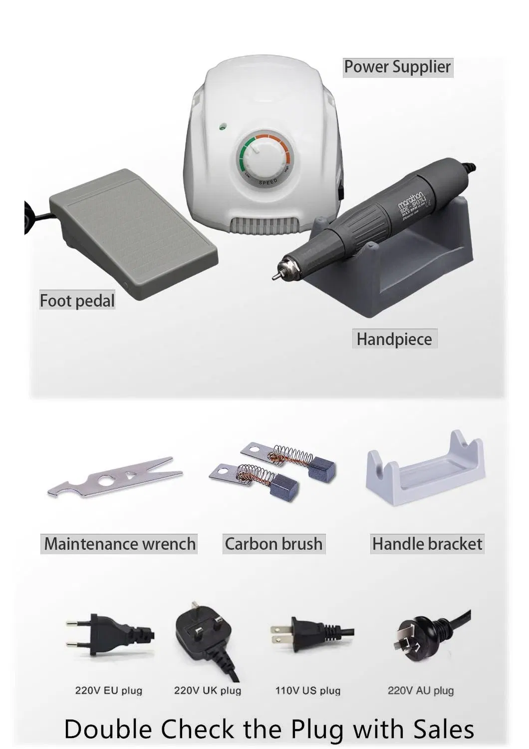 Factory Marathon-3 Nail Drill Machine Jewelry Polishing Handpiece Portable Dental Lab Micromotor