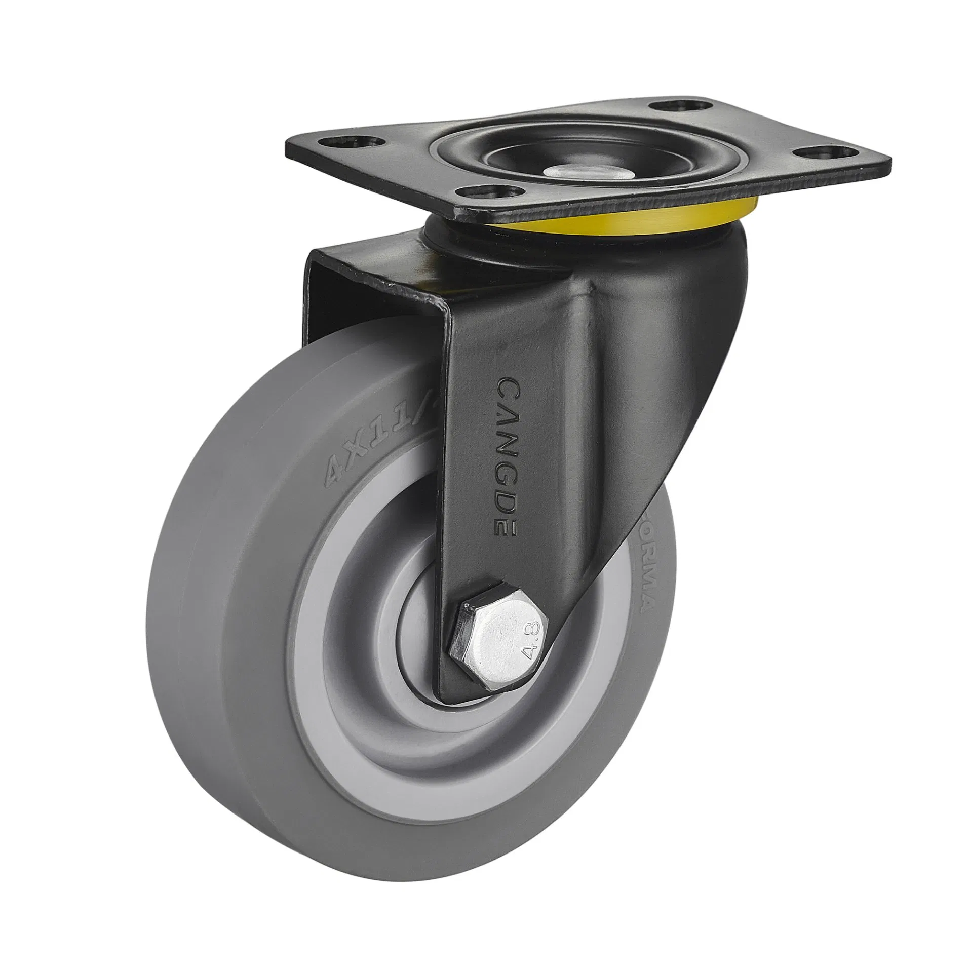 Factory High Quality Gray TPR Wheels Caster Threaded Stem Casters with Brakes