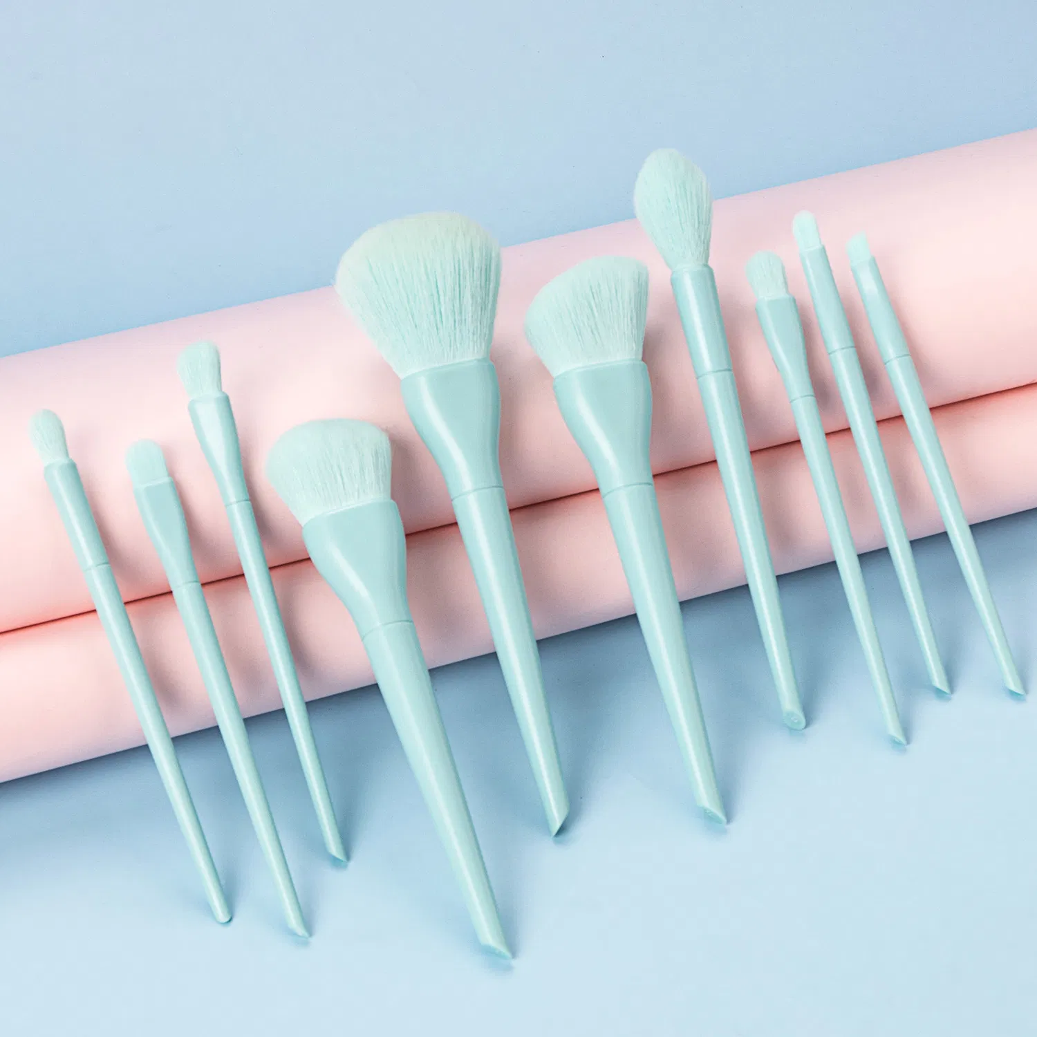 Factory 3colors Plastic Makeup Brush Set Orange Beauty Tool Blending Cosmetic Facial Brush