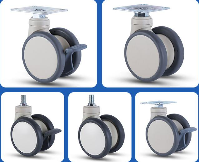 Factory Hot Sale PU Wheel 2.5 Inch Swivel Thread Stem Medical Caster
