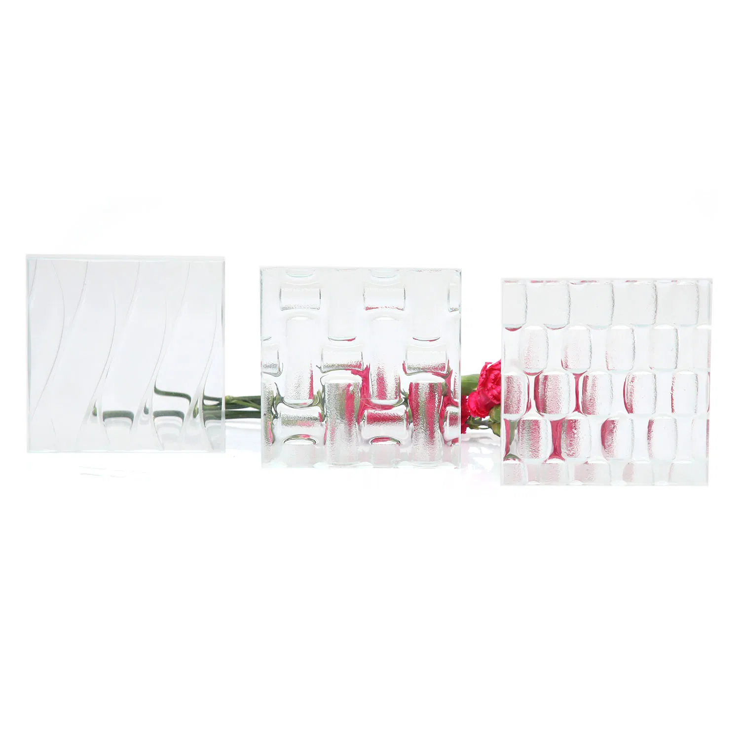 Architectural 8mm 10mm Clear Decorative Texture Art Tempered Kiln Melt Cast Fused Glass for Partitions and Wall Cladding