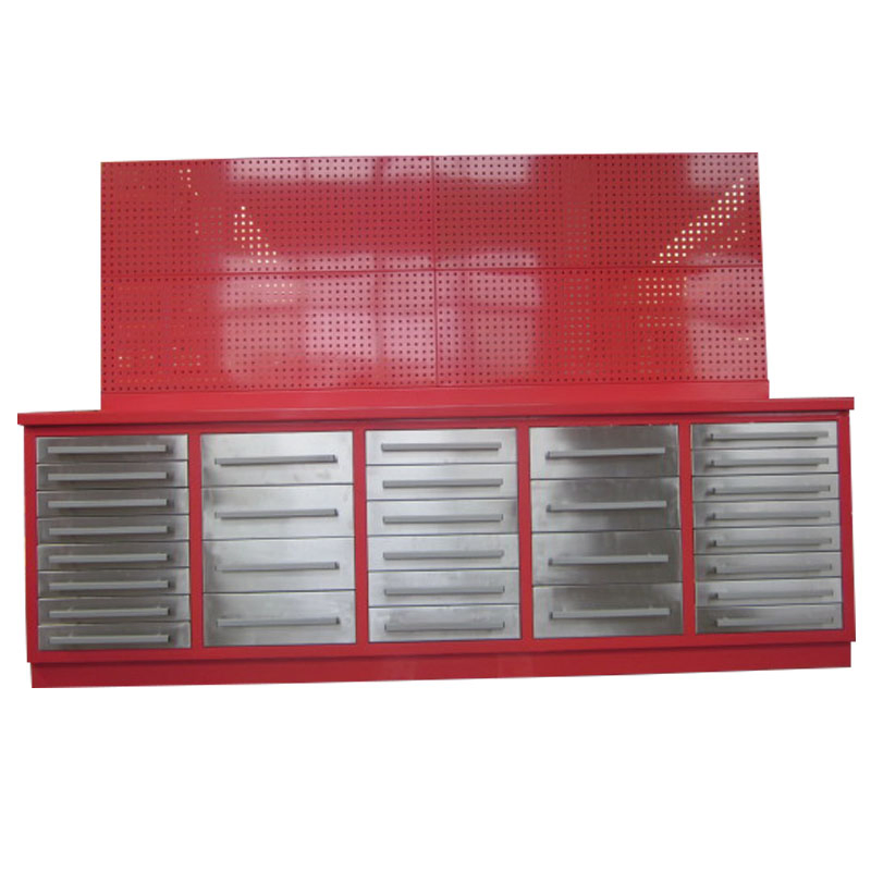 112in 20drawer Steel Roller Tool Storage Cabinet with Wooden Top